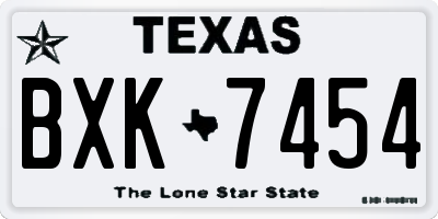 TX license plate BXK7454
