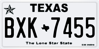 TX license plate BXK7455