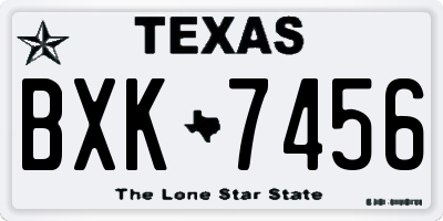 TX license plate BXK7456