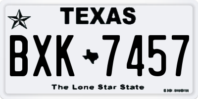 TX license plate BXK7457