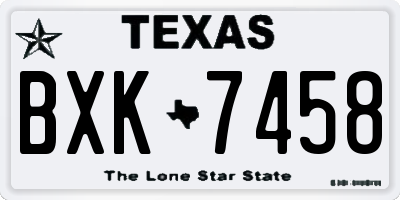 TX license plate BXK7458