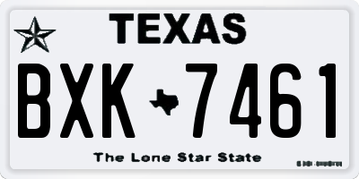 TX license plate BXK7461