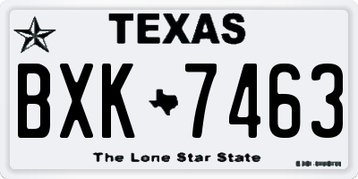 TX license plate BXK7463