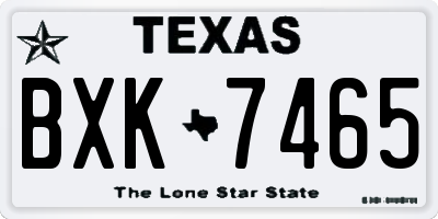 TX license plate BXK7465