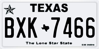 TX license plate BXK7466