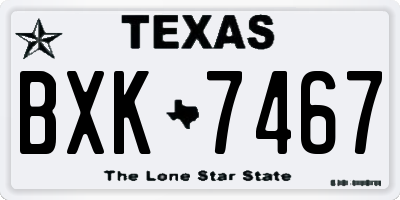 TX license plate BXK7467