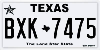 TX license plate BXK7475