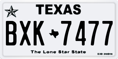 TX license plate BXK7477