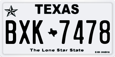 TX license plate BXK7478