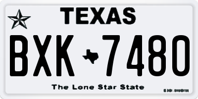 TX license plate BXK7480