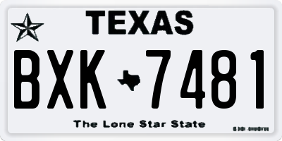 TX license plate BXK7481