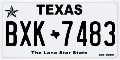 TX license plate BXK7483