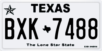 TX license plate BXK7488