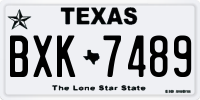 TX license plate BXK7489