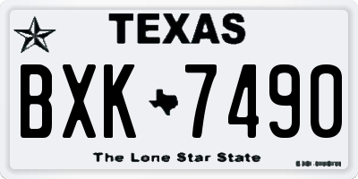 TX license plate BXK7490