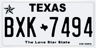 TX license plate BXK7494