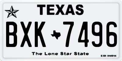 TX license plate BXK7496