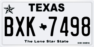 TX license plate BXK7498