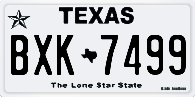 TX license plate BXK7499