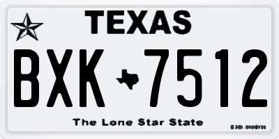 TX license plate BXK7512