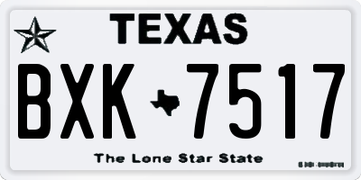 TX license plate BXK7517
