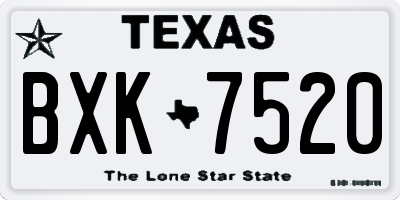 TX license plate BXK7520