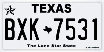 TX license plate BXK7531