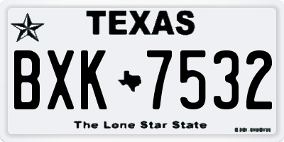 TX license plate BXK7532