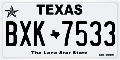 TX license plate BXK7533