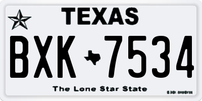 TX license plate BXK7534
