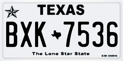 TX license plate BXK7536