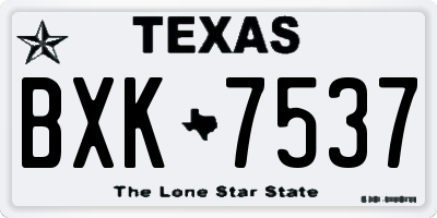 TX license plate BXK7537