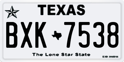 TX license plate BXK7538