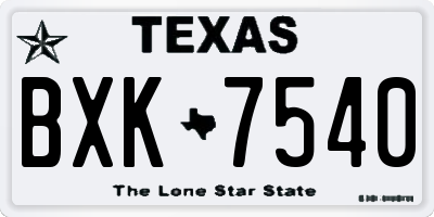 TX license plate BXK7540