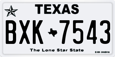TX license plate BXK7543