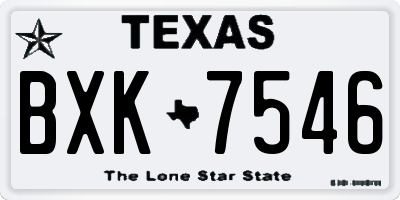 TX license plate BXK7546
