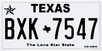 TX license plate BXK7547
