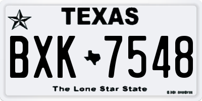 TX license plate BXK7548