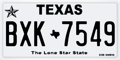 TX license plate BXK7549