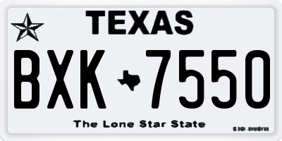 TX license plate BXK7550