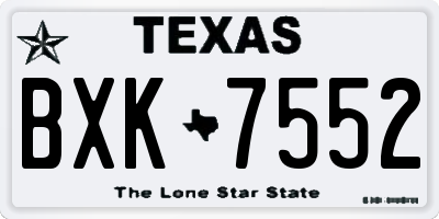 TX license plate BXK7552