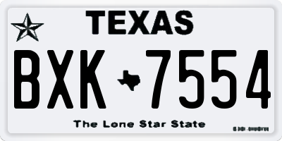 TX license plate BXK7554