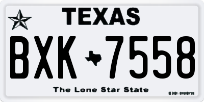 TX license plate BXK7558