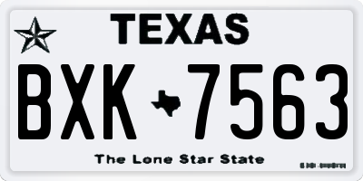 TX license plate BXK7563