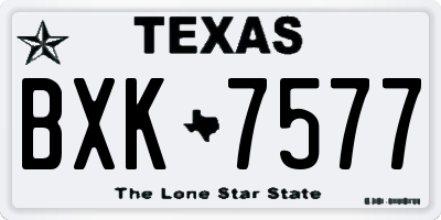 TX license plate BXK7577