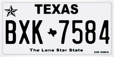 TX license plate BXK7584
