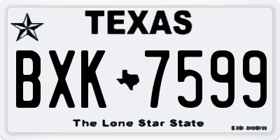 TX license plate BXK7599