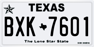 TX license plate BXK7601
