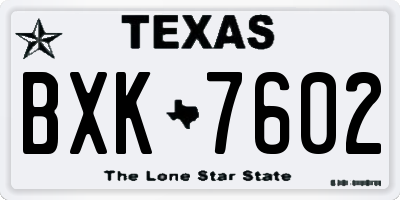 TX license plate BXK7602
