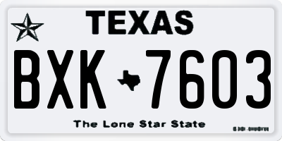 TX license plate BXK7603